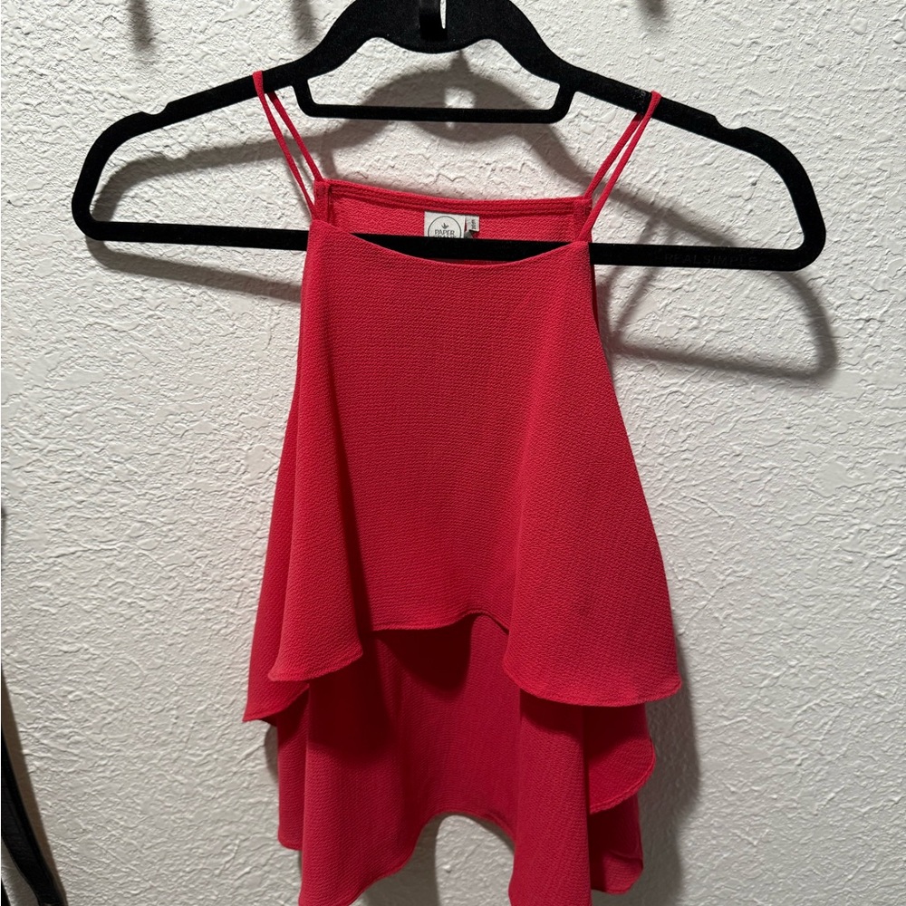 Paper Crane Vibrant Hot Pink Top